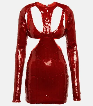 Sequined cutout minidress