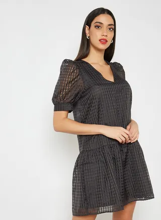 Patterned Mini Dress Phantom 