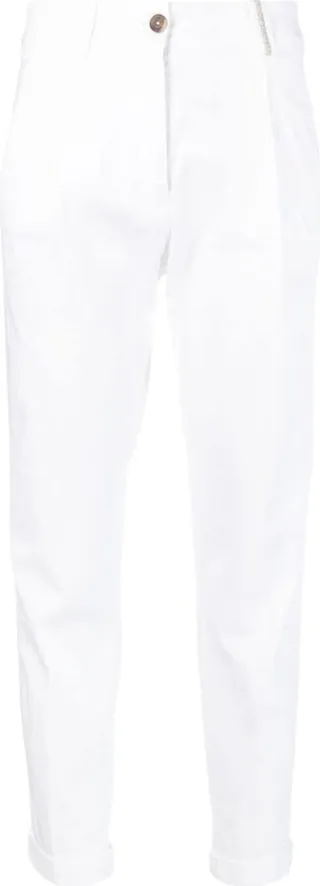 High-Waisted Cotton Trousers
