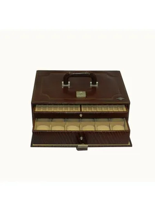 Laveri Watch Box for Men Women (18 Watches , Pens , Rings Slots), Premium  Leather Watch Case  Organizer with Crystal Glass Top, Removable Pillow 