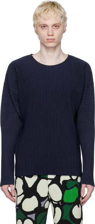 Homme Plissé Issey Miyake Navy Basics Long-Sleeve T-Shirt