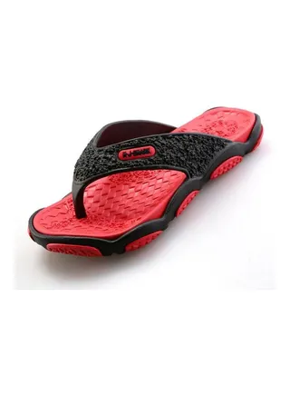 Beach Shower Slide Non-Slip Slipper Black-Red 