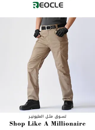 Men's Tactical Pants Lightweight Performance Pants with Multi Cargo Pockets Anti-rip Waterproof Military Combat Cargo Work Hiking Pants 
