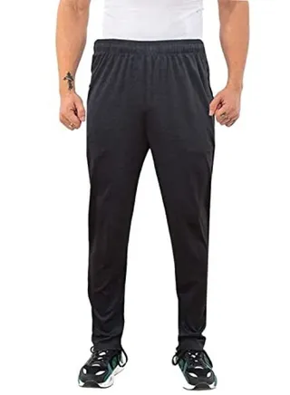 Eviking  Men Track Pant Lycra 4 Way Plus Size Jogger Pants, Casual Drawstring Track Sweatpants 3172 Dark Grey 