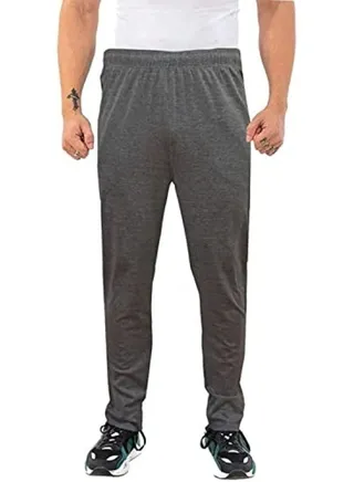 Eviking  Men Track Pant Lycra 4 Way Plus Size Jogger Pants, Casual Drawstring Track 3172 Light Grey 