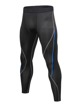 Men Quick Dry Breathable Elastic Running Trousers Black/Blue 