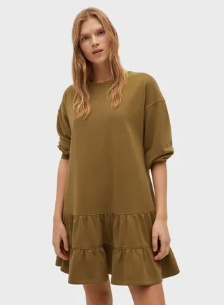 Tiered Hem Sweat Dress 