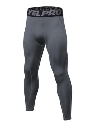 Men Quick Dry Breathable Elastic Running Trousers Grey 