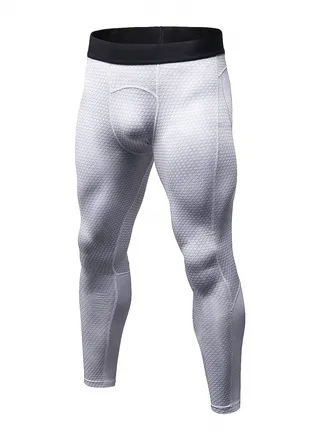 Men Quick Dry Breathable Elastic Running Trousers White 