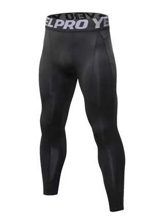 Men Quick Dry Breathable Elastic Running Trousers Black 