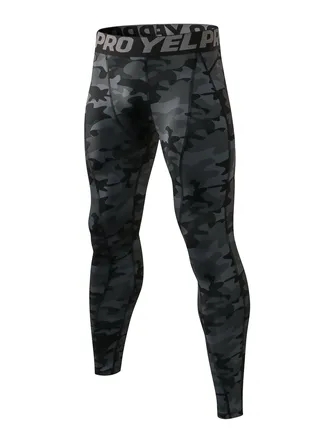Men Quick Dry Breathable Elastic Running Trousers Black 