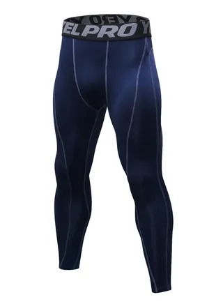 Men Quick Dry Breathable Elastic Running Trousers Dark Blue 