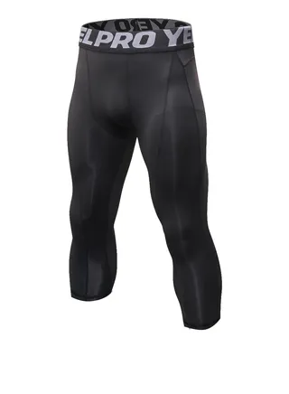 Men Quick Dry Breathable Elastic Running Trousers Black 