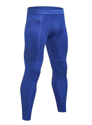 Men Quick Dry Breathable Elastic Running Trousers Blue 