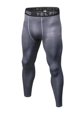 Men Quick Dry Breathable Elastic Running Trousers Grey 