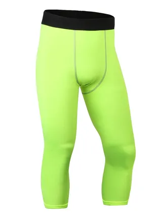 Men Quick Dry Breathable Elastic Running Trousers Green 