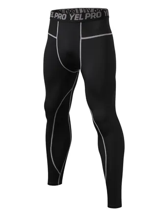 Men Quick Dry Breathable Elastic Running Trousers Black/Grey 