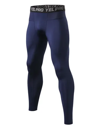 Men Quick Dry Breathable Elastic Running Trousers Dark Blue 