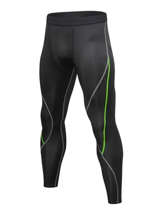 Men Quick Dry Breathable Elastic Running Trousers Black/Yellow 