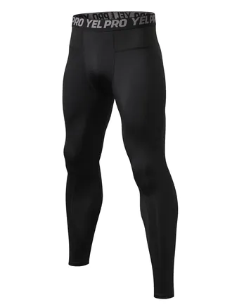 Men Quick Dry Breathable Elastic Running Trousers Black 