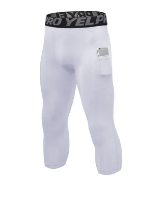 Men Quick Dry Breathable Elastic Running Trousers Blue Blue White 