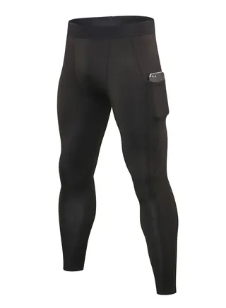 Men Quick Dry Breathable Elastic Running Trousers Blue Blue Black 