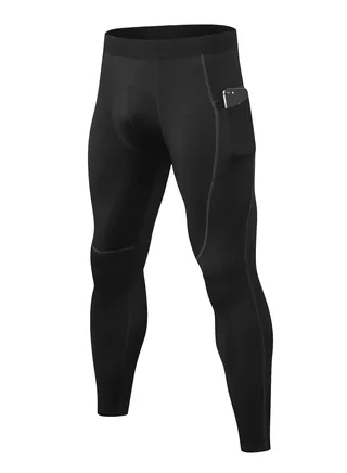 Men Quick Dry Breathable Elastic Running Trousers Black/Grey 