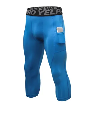 Men Quick Dry Breathable Elastic Running Trousers Blue Blue Blue 