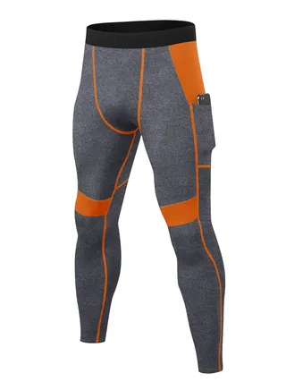 Men Quick Dry Breathable Elastic Running Trousers Grey 
