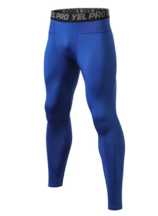 Men Quick Dry Breathable Elastic Running Trousers Blue 
