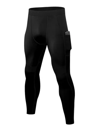 Men Quick Dry Breathable Elastic Running Trousers Black 