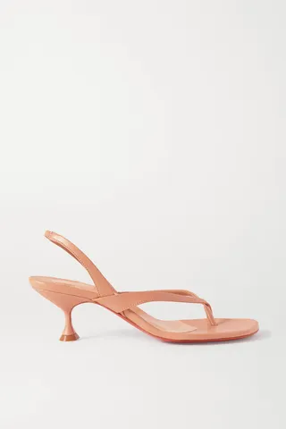 Christian Louboutin - Taralita 55 Leather Slingback Sandals - Neutrals