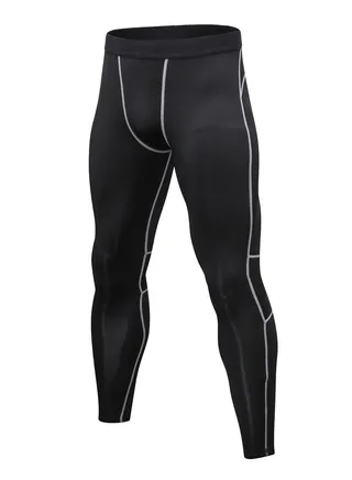 Men Quick Dry Breathable Elastic Running Trousers Black/Grey 