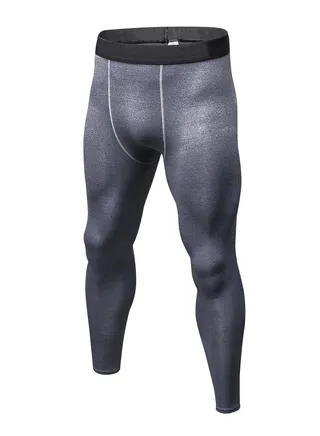 Men Quick Dry Breathable Elastic Running Trousers Grey 