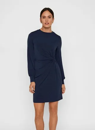 Twist Knot Dress Navy 