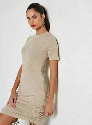 Ruched Jersey Dress Bark 