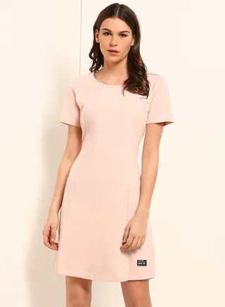 Princess Cut At Front Shift Dress Cloud Pink 