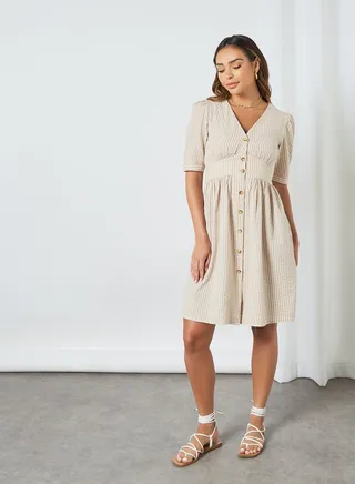 Tova Dress Warm Taupe 