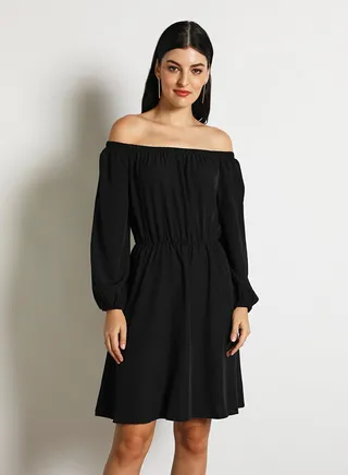 Women'S Casual Mini Short Sleeve Plain Basic Dress Black 
