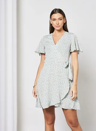 Floral Print Dress Green 