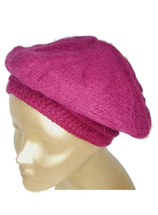 Wool knitted barrette cap 