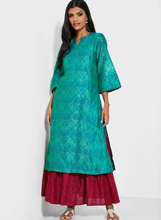 Notch Neck Printed Kurti 