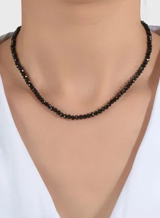 Black Stone Necklace Choker 