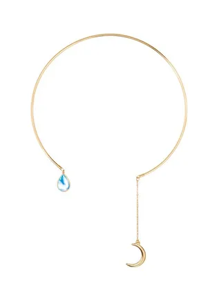 Simple Moon Drop Short Necklace 