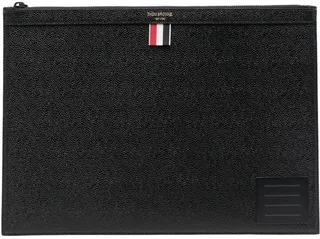 Grosgrain-Tab Leather Clutch Bag