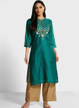 Yoke Embroidered Kurti 