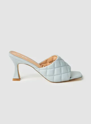 Casual Slip-On Heel Sandals Blue 