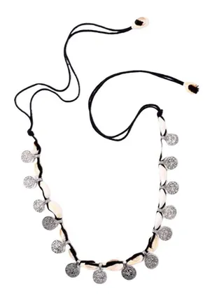 Beach Boho Vintage Coin Shell Pendant Choker 