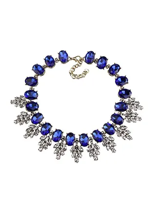 Alloy Rhinestone Studded Choker Necklace 