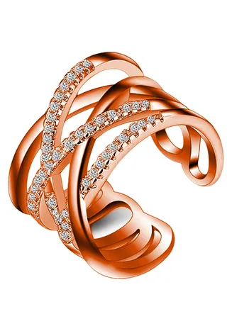Elegant Platinum Plated Adjustable Solitaire Ring for Women - Fashionable Gift with Luxury Gift Box 